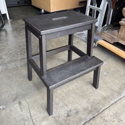 IKEA BEKVÄM Solid Wood Step Stool Black -brown Good Condition 