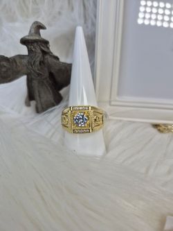 Men's Ring 14K Gold Laminated Hypoallergenic Waterproof Non Tarnish Excellent Quality Jewelry 35$