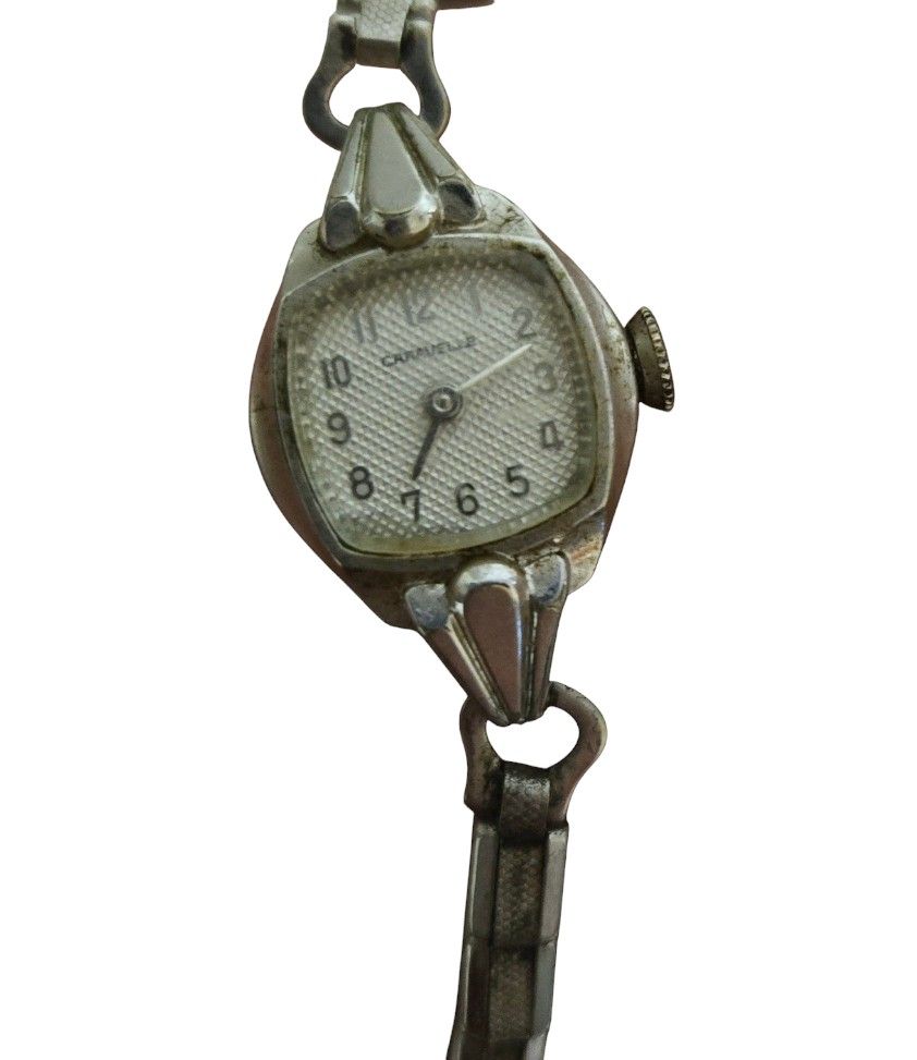 Caravelle vintage Ladies Silvertone manual Wind Watch 1973