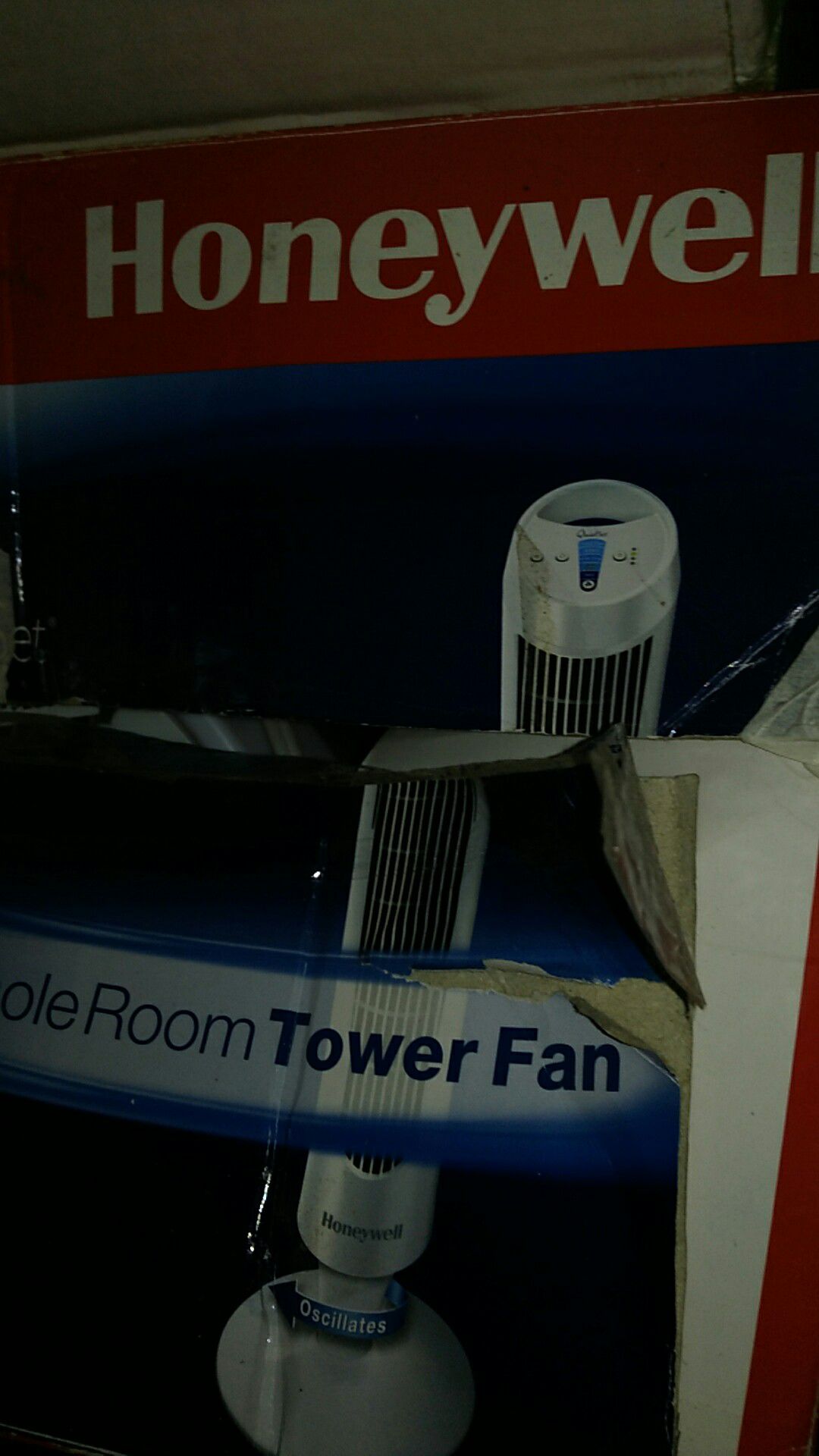 Honeywell Whole Room Tower fan.