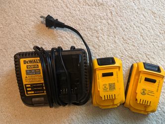 Qty 2 DeWalt 2 amp batteries with charger