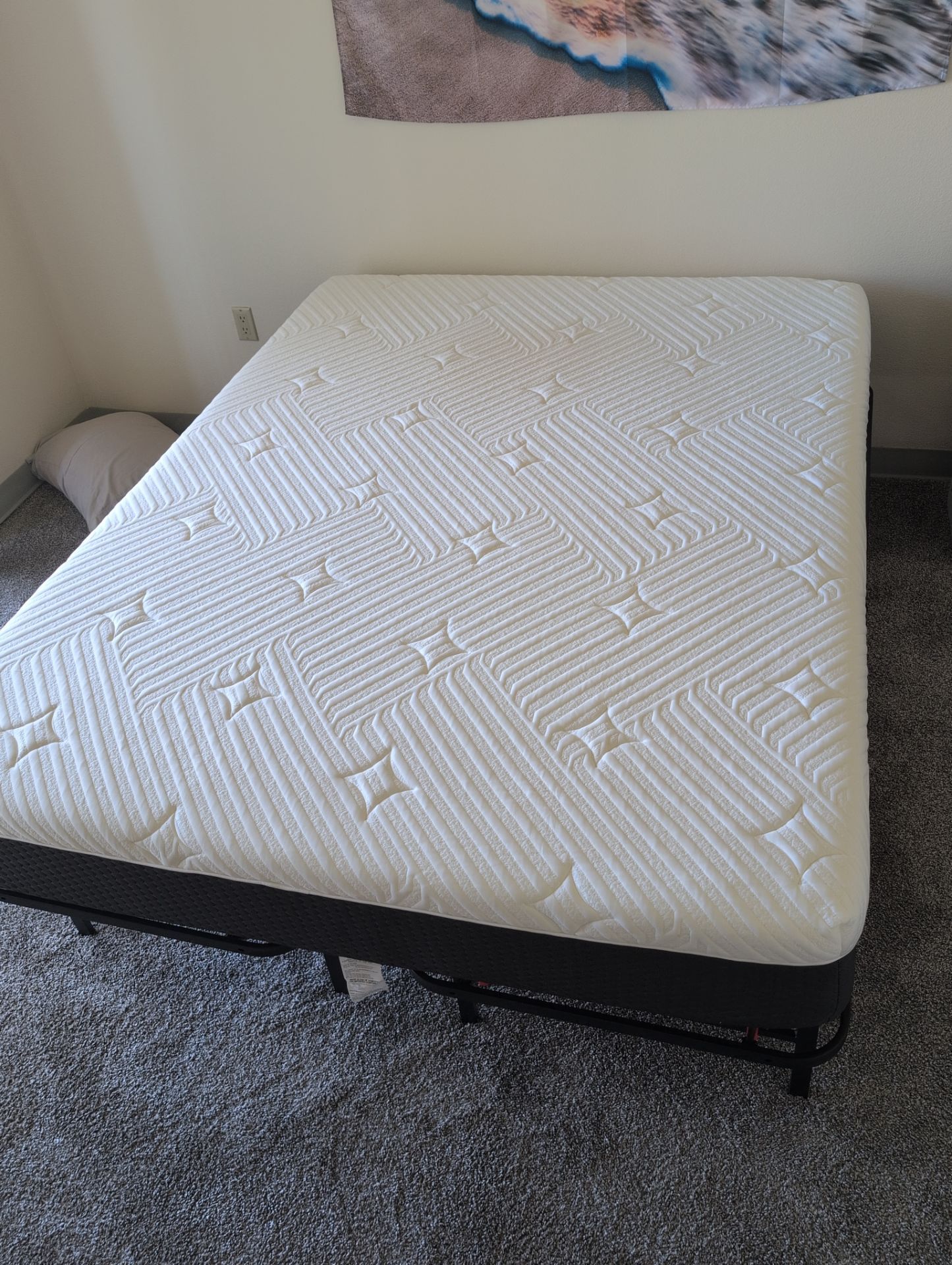 Queen size Mattress + Metal Bedframe