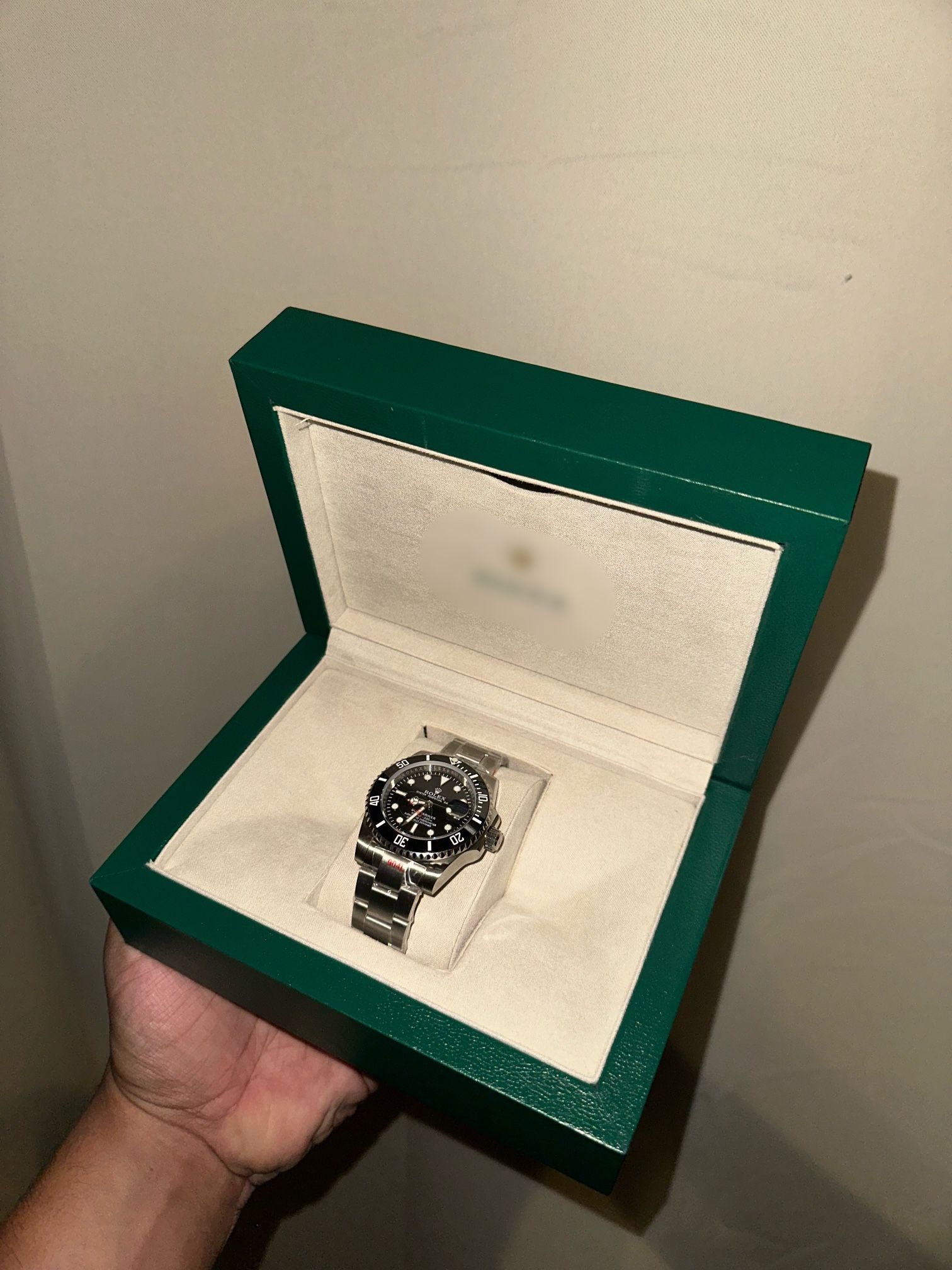 Men’s Luxury Silver Watch with Box, Papers, and Packaging