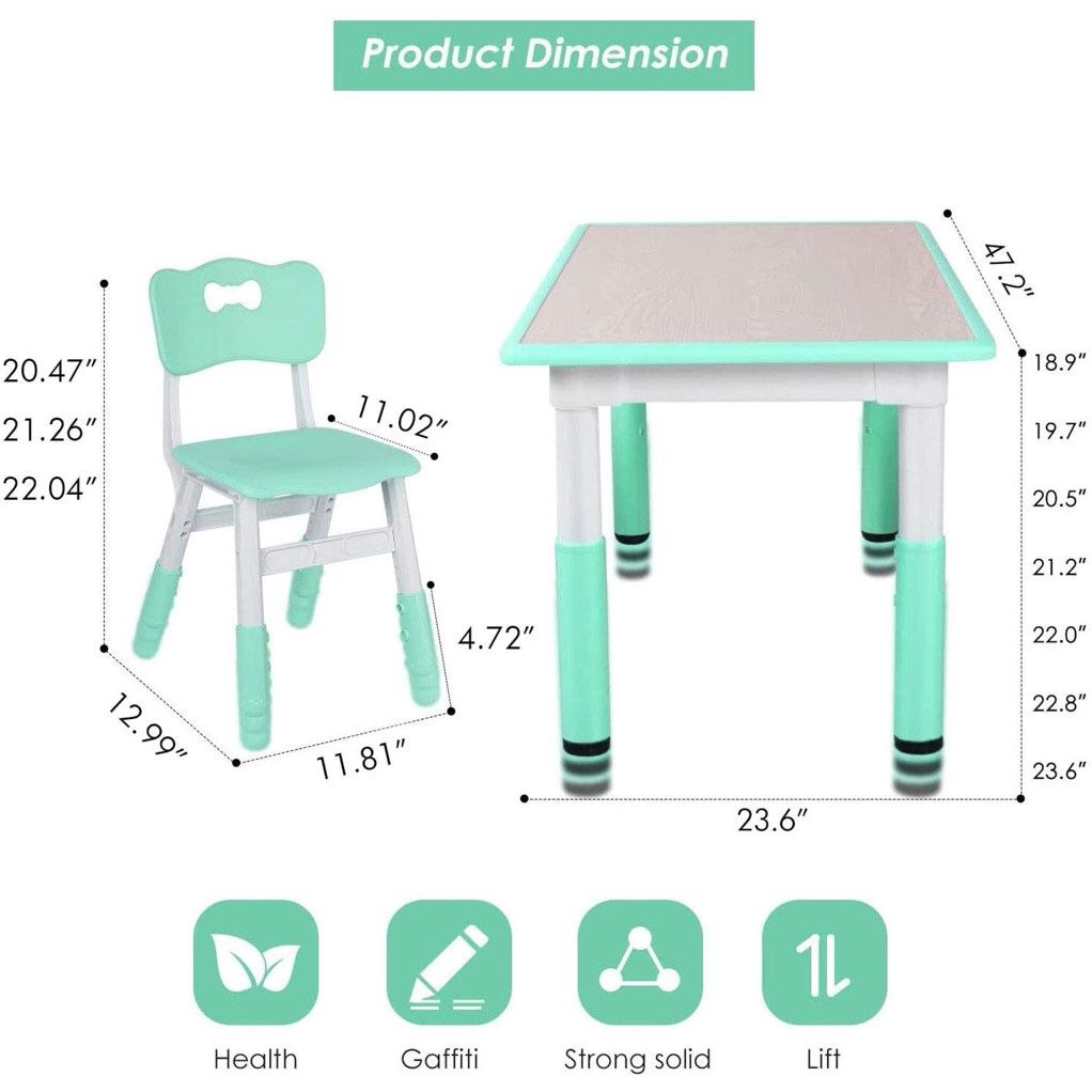 LAZY BUDDY Kids Table And Chair Set Up