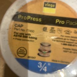 Pro press copper three-quarter inch caps