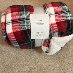 Throw Blanket Plaid Plush 50”X60”
