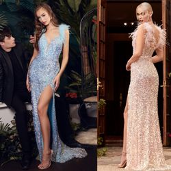 New With Tags Size 10 Blue Sequin Prom Dress & Formal Dress $215