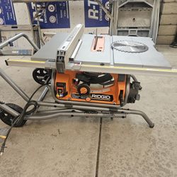 BRAND NEW Ridgid 10" Portable Table Saw With Rolling Stand & 2 Blades