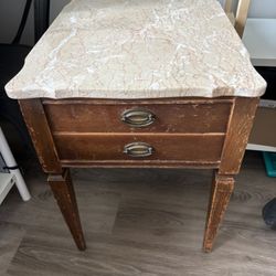 Marble Mid- Century Side Table 