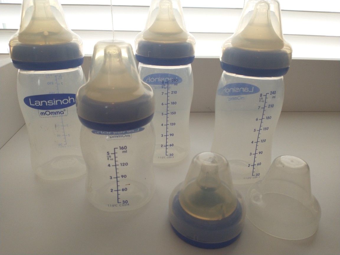 Lansinoh Plastic Bottles For Baby With Plastic Storage 