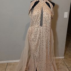 Formal Champagne Sparkly Dress