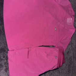 Figs Jogger  Scrub Set In Hot Pink 