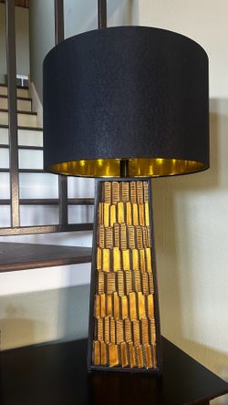 Black & Gold Designer-Style Table Lamp- Excellent Condition