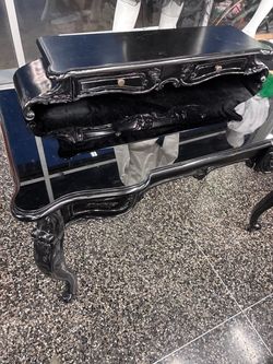 Black Baroque Console Table with Drawers