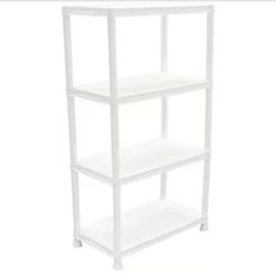 HDX 4-Tier Easy Assembly Multi-purpose Plastic Garage Storage Shelving Unit in Gray (28 in. W x 52 in. H x 15 in. D)