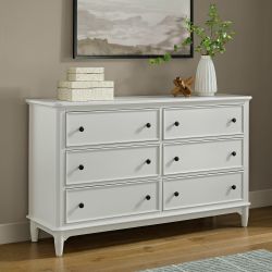 Lila White 6-Drawer Dresser