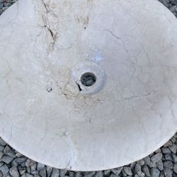 * Crema Marfil Marble Vessel Sink *