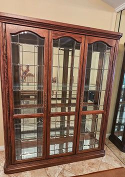 Vintage Oak Curio Cabinet