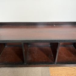 Pottery Barn Dark Espresso Wood Bench With Storage 