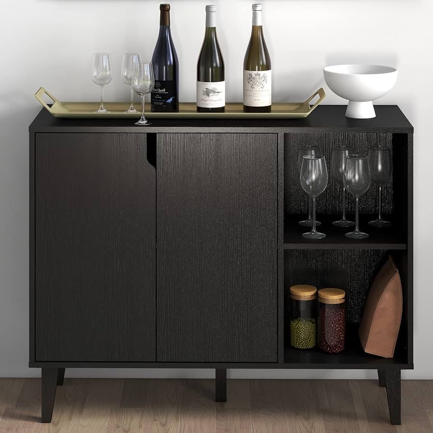 Panana Accent Sideboard Buffet Serving Cabinet with 2 Doors and Shelves Storage 