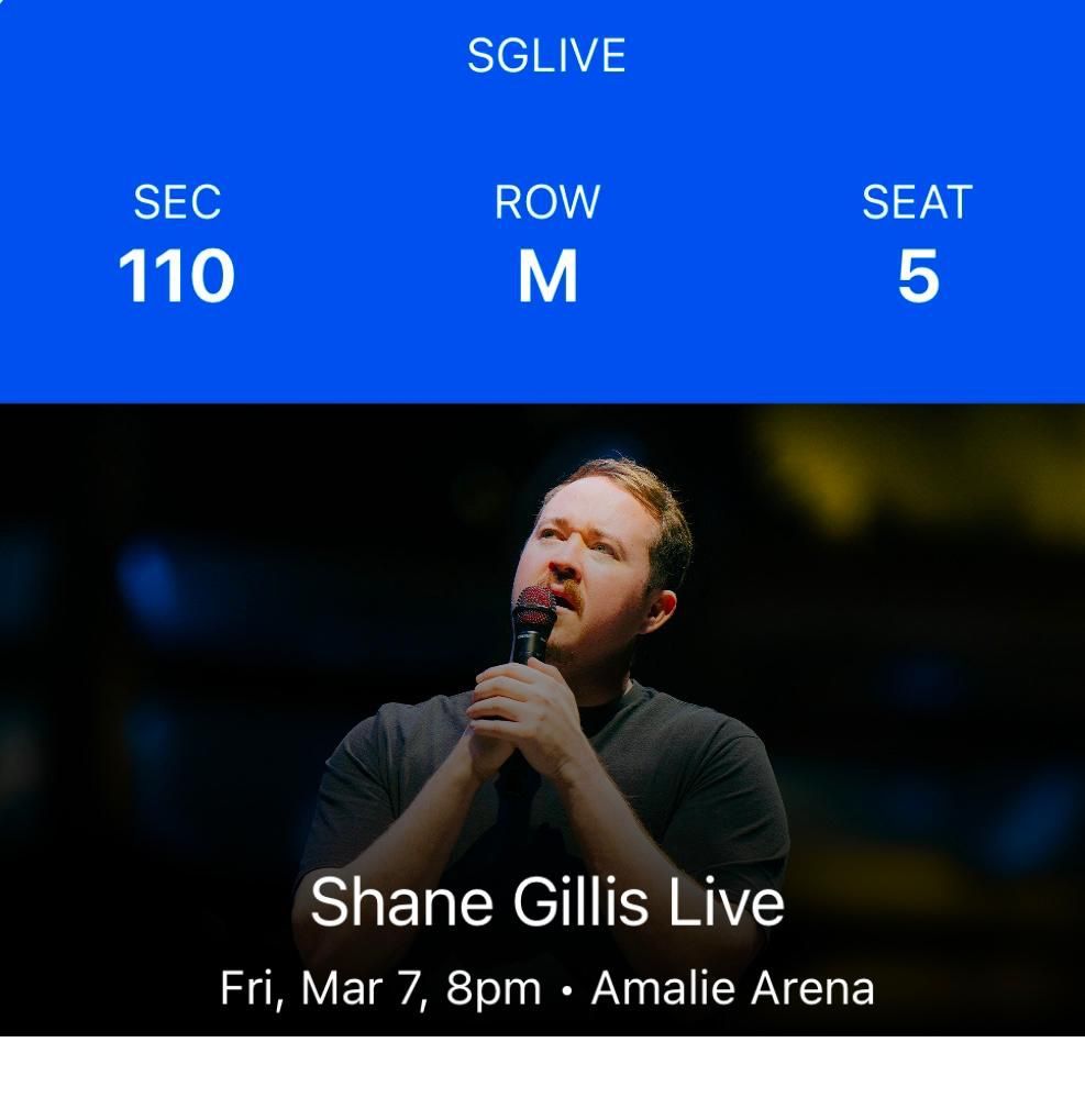 SHANE GILLIS TICKET