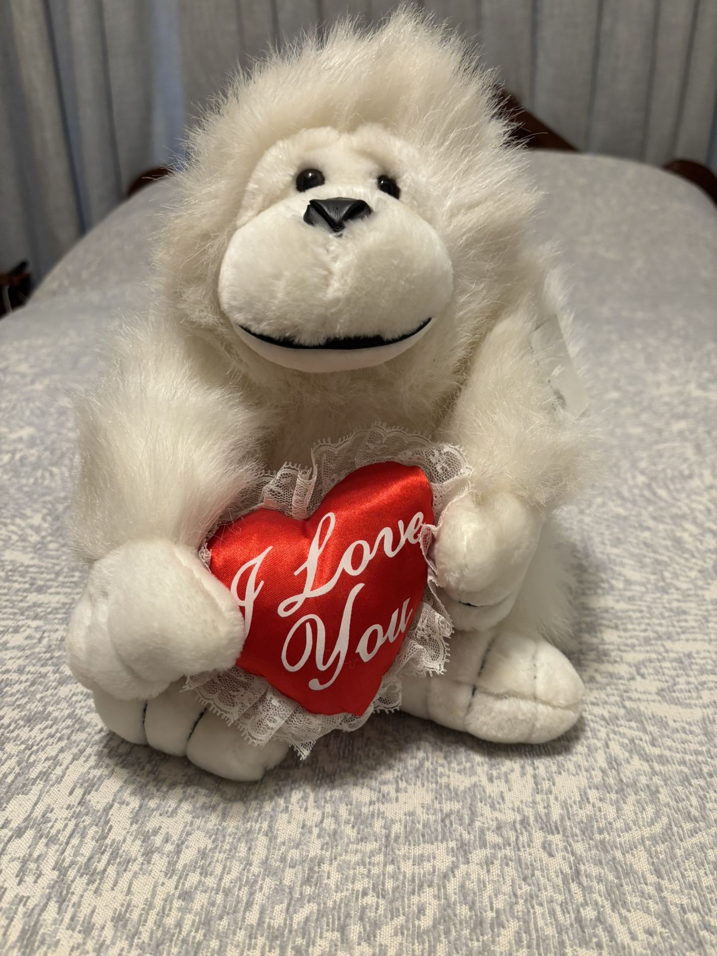 Valentine Themed Stuffed Gorilla With I love You Heart
