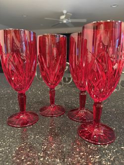 Red Glassware Cups 