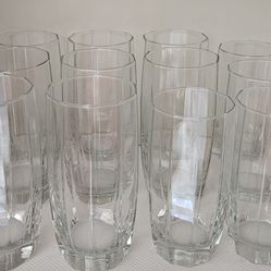 Set of 16 Clear Glass Tumblers
