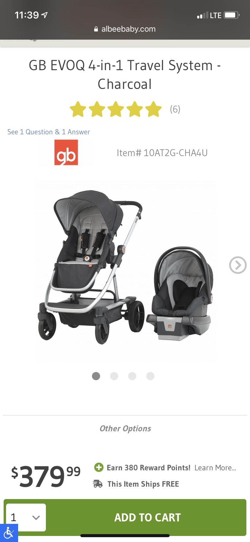 Gb evoq travel system charcoal discount