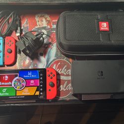 Nintendo Switch Oled With Extra Joycons, Case and Controller 