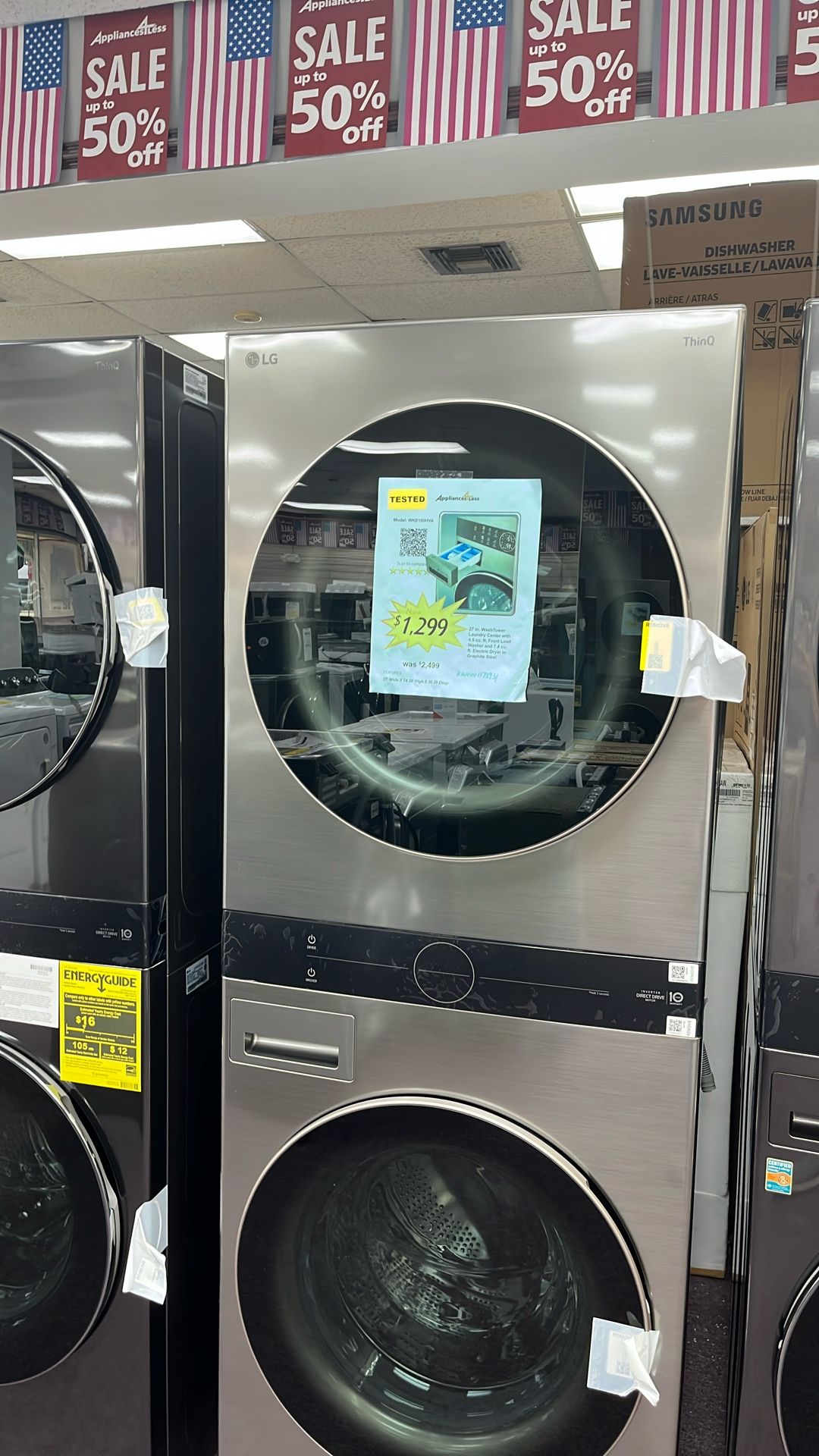 Washer And Dryer Stackable 27” In New Open Box Scratch And Dents 