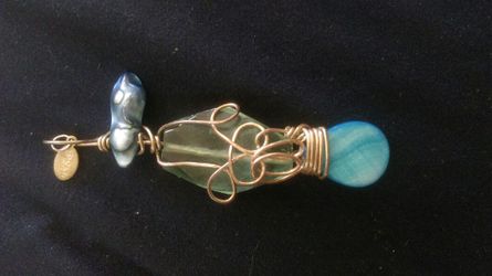 Wire stone bead pendant art show purchase