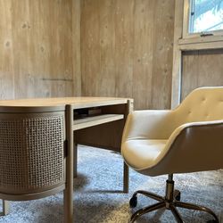 Caned Desk & Chair