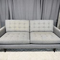 Crate & Barrel Petrie Sofa – Modern Gray