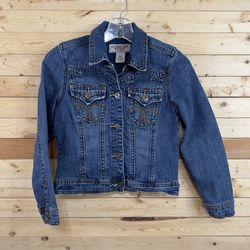 U.S. POLO ASSN Med Wash Western Style Denim Girls Jean Jacket kids size XL
