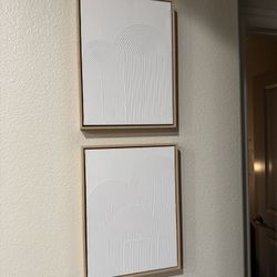 White textured wall art decor