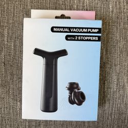 Wine Manual Vacuum Pump With 2 Stoppers