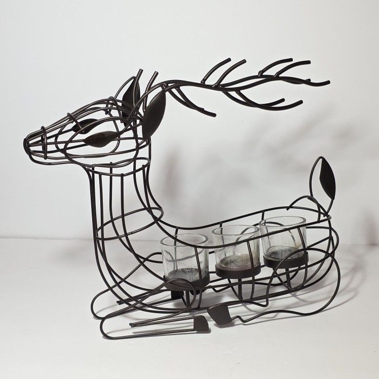 Reindeer Tealight Candle Holder Metal