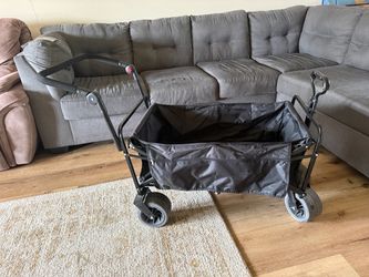 Folding Utility Wagon Cart with Push Handle