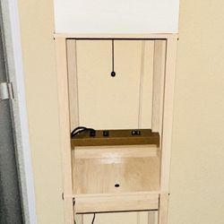 Modern Tower Floor Lamp w/ Display Shelves & Soft White Shade