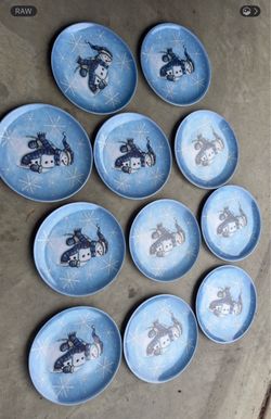 Snowman Christmas Plates Set of 11