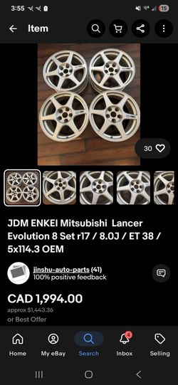 JDM ENKEI Mitsubishi  Lancer Evolution 8 Set r17 / 8.0J / ET 38 / 5x114.3 OEM