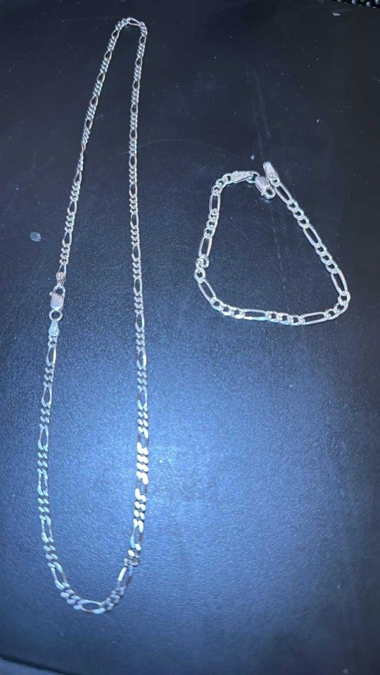Silver Chain And Bracelet