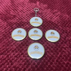 Keychain Bottle Opener Button Magnet Mirror, Five Piece Set 2.25 Inch Round (Low Rider)