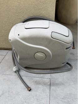 Wall-Mounted Retractable Hose Reel with 50’ Garden Hose