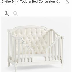 Pottery Barn Blythe 3-In-1 Toddler crib with Conversion Kit