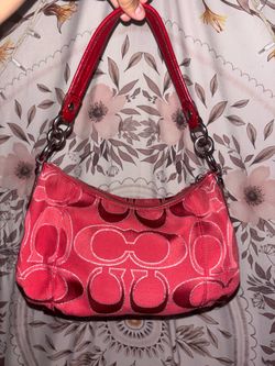 Coach pink/red poppy shoulder purse bag F1073-15858