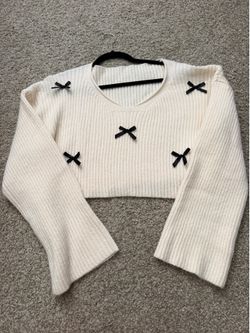 Cream bow sweater