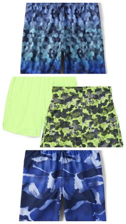 Lot Of 4 Boys Shorts - Athletic Works & Children’s Place - Sz XS 4/5