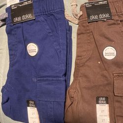 2T Children Pants Blue And Brown Okie Dokie Brand